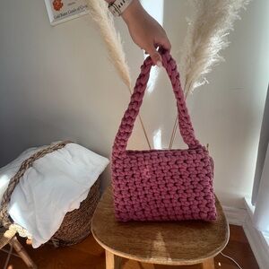 Handcrafted Pink Crochet Tote Bag